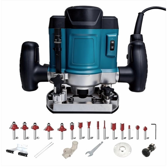 Dual Trigger Router Tool WOODUSEGY Router, Fixed and Plunge Base Kit, Soft Start, 10-Amp, 25000 ...