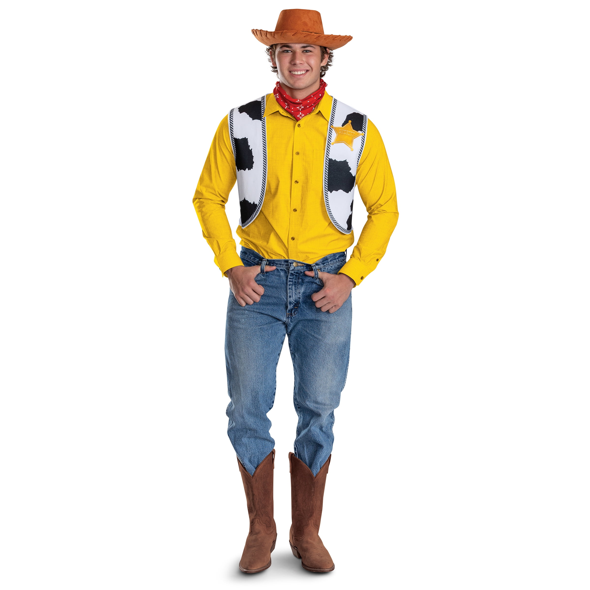 Disney Toy Story Woody Halloween Costume Kit for Adults, Adult One Size, by Disguise