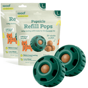 WOOF Large Double Pack - Pupsicle Interactive Dog Toys with Pupsicle Refill Pops Beef- Dog Toys for Large Dogs 25-75 lbs - 2 Pack