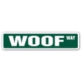 thumbnail image 1 of WOOF Aluminum Street Sign dog lover animal bark groomer | Indoor/Outdoor |  24" Wide, 1 of 5