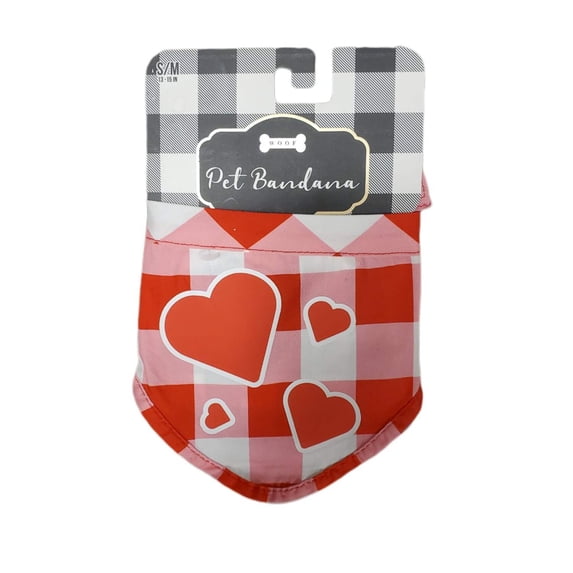 Woof Pet Valentines Day Heart Bandana L/XL 15-18 IN