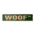 thumbnail image 1 of WOOF Vintage Aluminum Street Sign dog lover animal bark groomer rustic metal tin | Indoor/Outdoor |  18" Wide, 1 of 4
