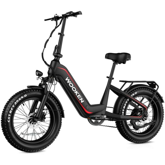 WOOKEN 20"X4.0 Fat Tire Electric Mountain Bike for Adults, Powerful Peak 1000W Electric Mountain Bicycle with 48V 624WH Removable Battery, Max speed 20MPH, UL2849