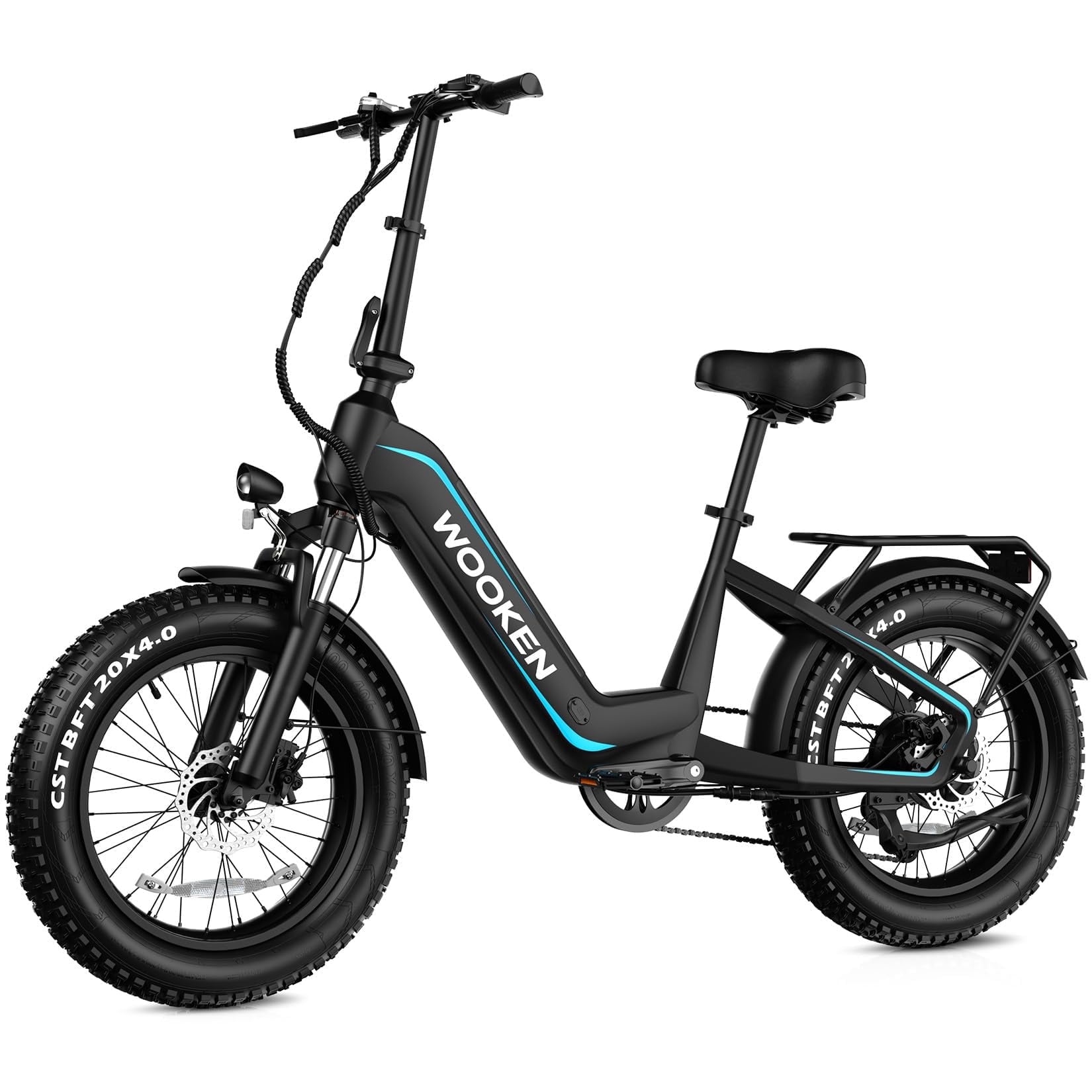 WOOKEN 20"X4.0 Fat Tire Electric Mountain Bike for Adults, Powerful Peak 1000W Electric Mountain Bicycle with 48V 624WH Removable Battery, Max speed 20MPH, UL2849