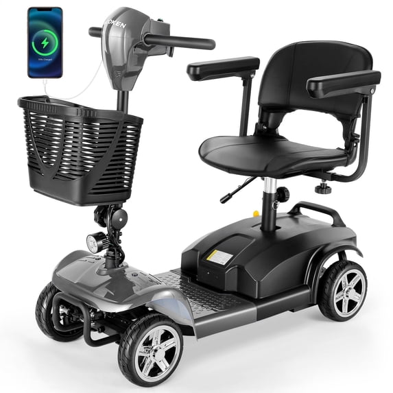 WOOKEN Mobility Scooter for Adults, Seniors, 24V 12AH Electric Powered Wheelchair Device, 250W 4 Wheels Compact Folding Duty Mobile for Elderly