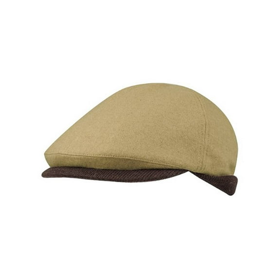 WOOL IVY CAP W/KNITTED WARMER FLAP - Camel