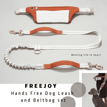 WOONONO Freejoy 63 In Nylon Hands-Free Dog Leash, Adjustable, Brown, 1 Piece