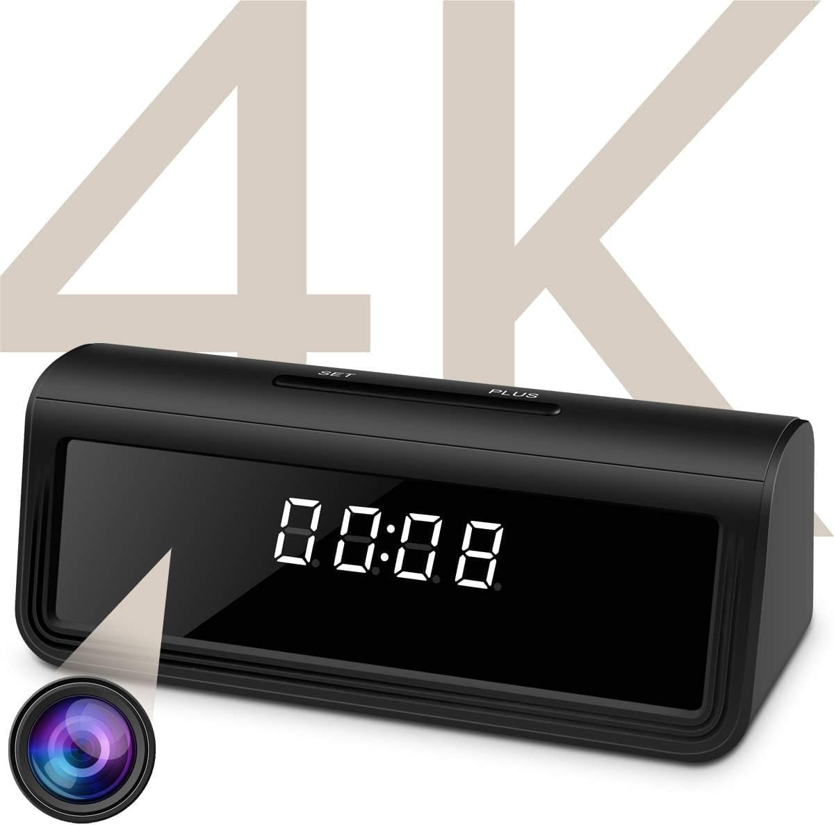 WOONZER 4K Hidden Spy Camera Wireless Hidden WiFi Clock Camera Home ...