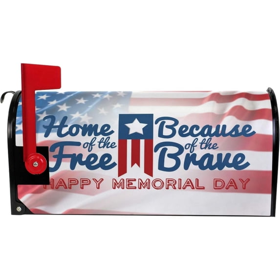 WOOR Memorial Day Magnetic Mailbox Cover 4th of July Independence Day MailWraps Garden Yard Home Decor for Outdoor Standard Size-18"x 20.8"