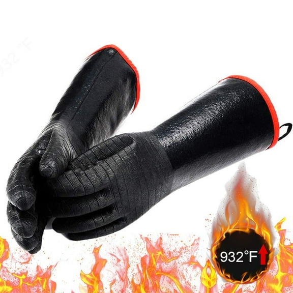WOORNIGOJIN 14" Food-Grade Neoprene Rubber Waterproof Grill Gloves