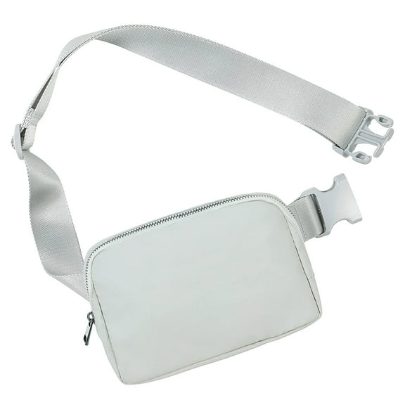 WOORNIGOJIN Adjustable Strap Unisex Fanny Pack, Nylon, Gray