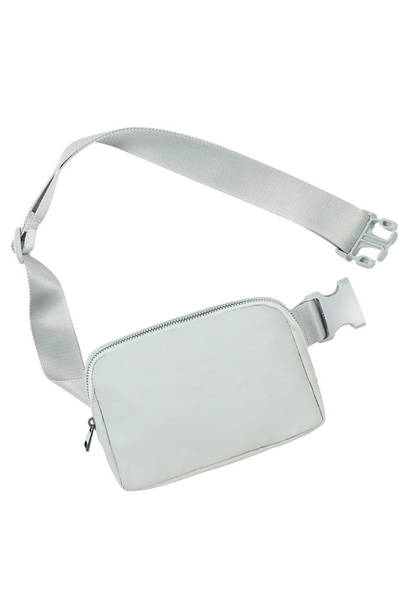 Adjustable Strap Unisex Fanny Pack, Nylon, Gray