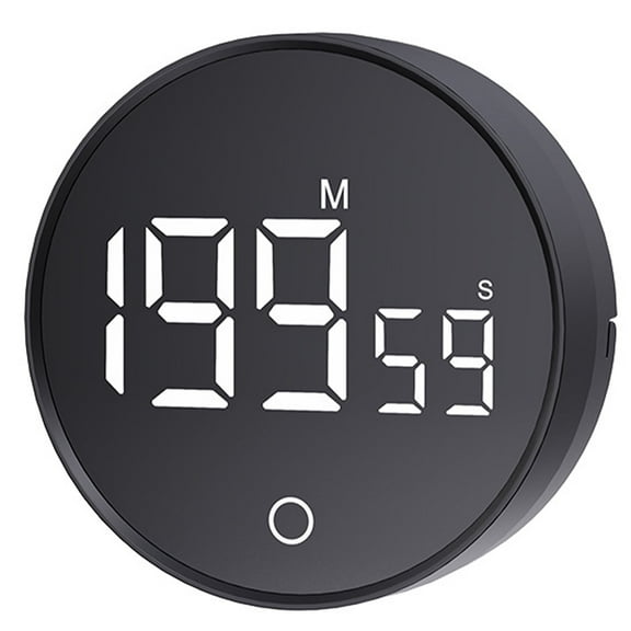 WOORNIGOJIN Digital Kitchen Timer, Black, Magnetic Countdown Countup Timer with Large LED Display for Cooking and for Seniors and Kids to Use