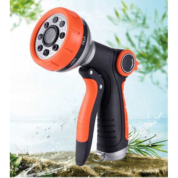 WOORNIGOJIN Heavy Duty Metal Hose Sprayer with 8 Spray Patterns Resistant Water Sprayer for Cleaning