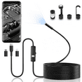 thumbnail image 1 of WOORNIGOJIN Wireless Endoscope，wireless endoscope camera with 8 LED Lights, 8mm 3 in 1 USB Snake Camera, Waterproof IP67 Inspection Camera for OTG Android, iPhone (10FT), 1 of 6