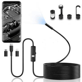 WOORNIGOJIN Wireless Endoscopewireless endoscope camera with 8 LED Lights, 8mm 3 in 1 USB Snake Camera, Waterproof IP67 Inspection Camera for OTG Android, iPhone (10FT)
