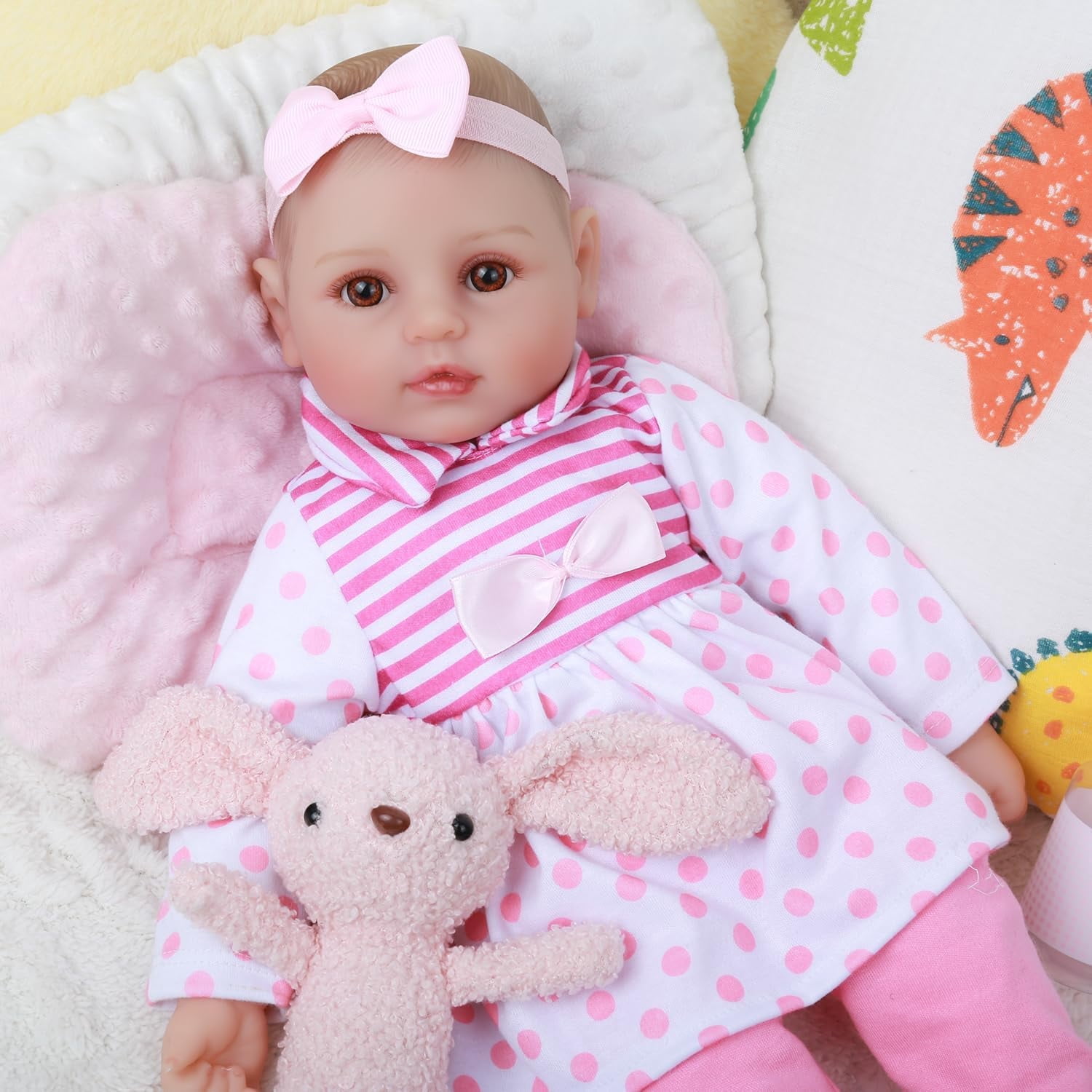 WOOROY Bundle Of 2 Lifelike Reborn Baby Dolls 18" Girls - Realistic Vinyl & Cloth, Gift Boxed