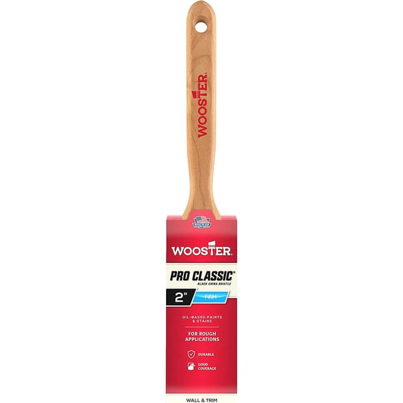 WOOSTER BRUSH Z1202-2 Pro Cutter Z1202 Sash Paint Brush, 12-1/8 in Oal, 2 in Width, Flat Chiseled China Bristle, 2 Inch