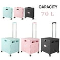 thumbnail image 1 of WOOW DEPOT 100lbs Folding Shopping Cart Utility 70L Large Capacity Tote Bin Portable Trolley Grocery Rolling Basket w/ Detachable Lid Adjustable Alloy Handle Wheels Brakes, 1 of 9