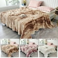 thumbnail image 1 of WOOW DEPOT Faux Rabbit Fur Blanket Thick Fleece Reversible, 1 PCS Twin Full 70.9" x 78.7", 2.6 lb Soft Warm Throw Machine Washable, Camel Gradient, 1 of 6