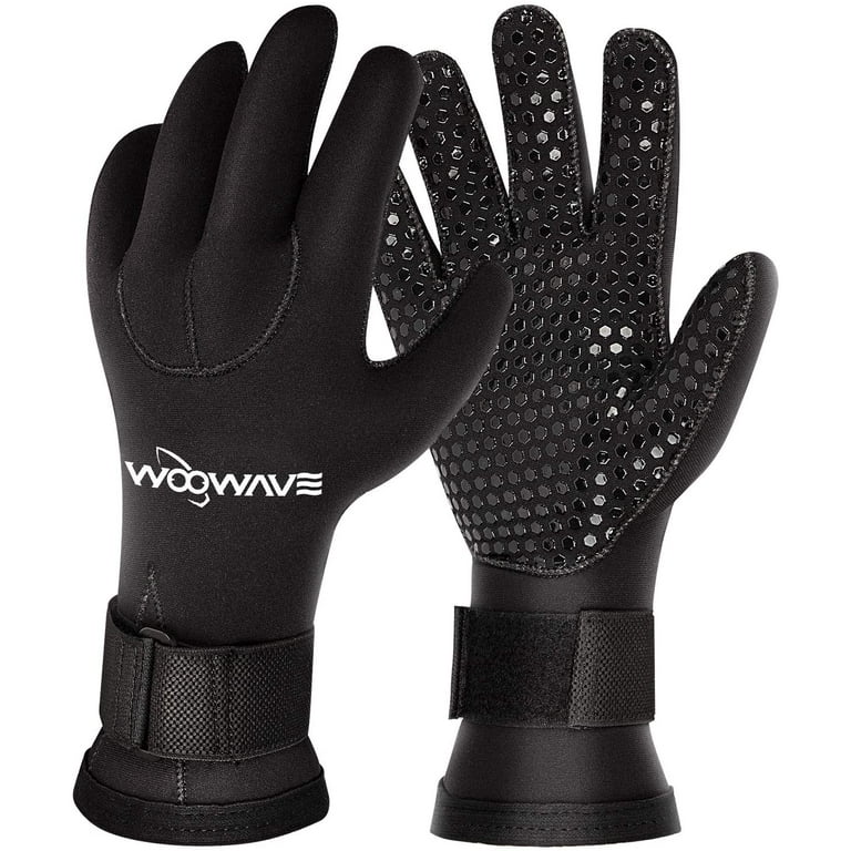 WOOWAVE Diving Gloves 3mm unisex Black Neoprene Gloves , XS, Women's