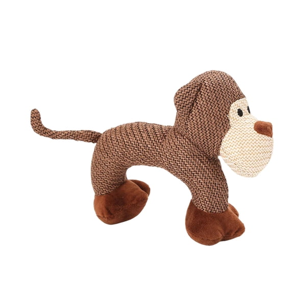 WOOZAPET Minimalist Squeaky Interactive Dog Toy Brown Dog