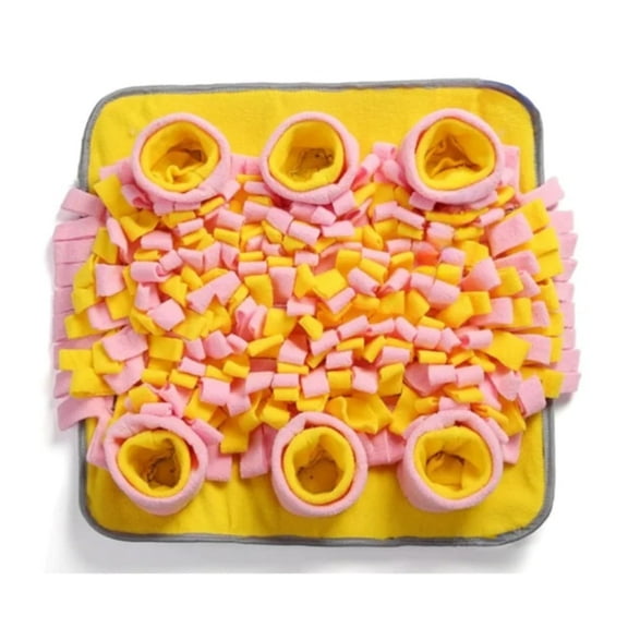 WOOZAPET Snuffle Mat for Dogs Pink and Yellow