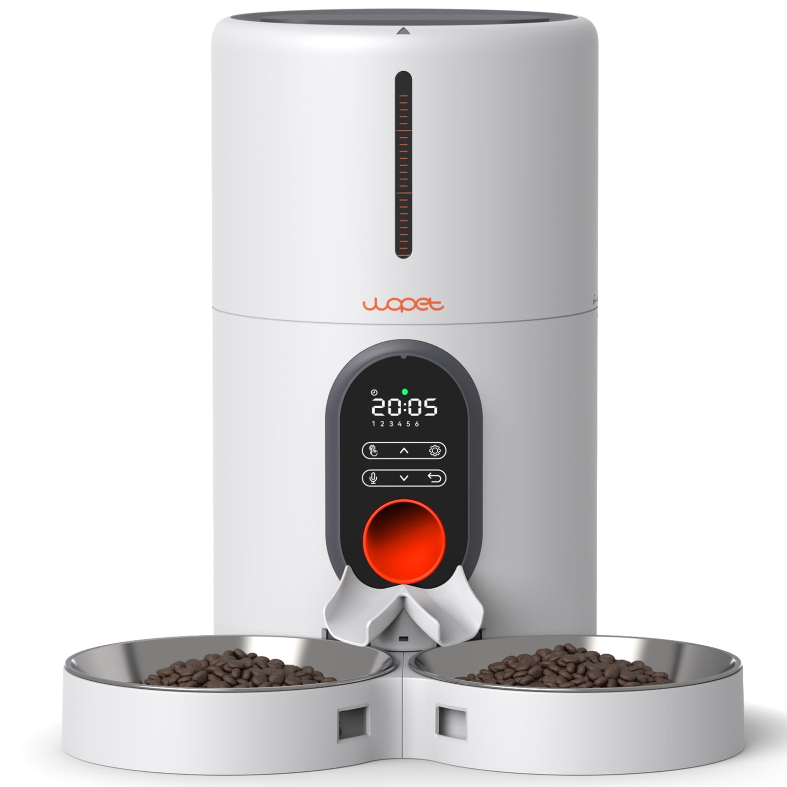 WOPET Automatic 4 L Dual Bowl Feeder with Voice Recording for Small Pets