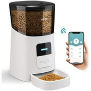 WOPET Automatic Dog Feeders, Wi-Fi Enabled Smart Cat Feeders,  Cat Food Dispenser, Distribution Alarms and Voice Recorder Up to 15 Meals per Day, 6L, White (Supports only 2.4GHz)