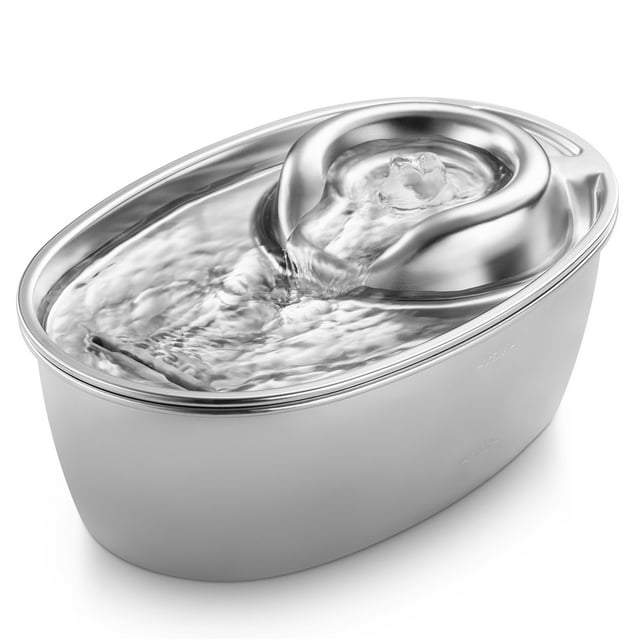 WOPET 67oz/2L Pet Water Fountain, Stainless Steel Cat/Dog Water Dispenser, Metal, Automatic