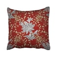 thumbnail image 1 of WOPOP Abstract Vintage On Red With Golden Baroque Border Curl Elegant Floral Flower Gold Pillowcase Pillow Cover 18x18 inches, 1 of 1