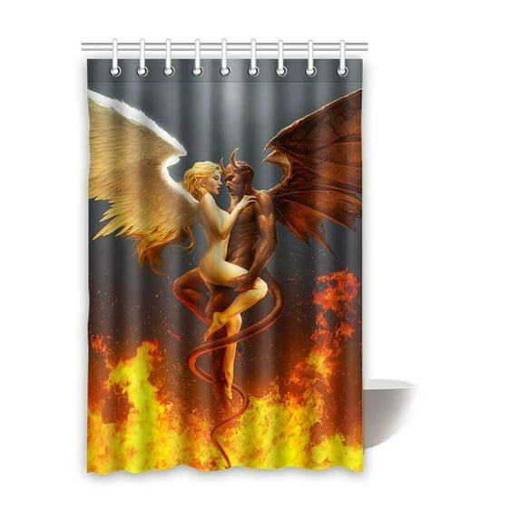WOPOP Angel Waterproof Polyester Bathroom Shower Curtain 48x72 Inches
