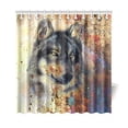 thumbnail image 1 of WOPOP Animal Artwork Shower Curtain, Wolf Polyester Fabric Shower Curtain Bathroom Sets 66x72 Inches, 1 of 3