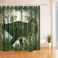 thumbnail image 1 of WOPOP Animals Decor Dinosaur in Tropical Rainforest Palm Tree Polyester Fabric Bathroom Shower Curtain 66x72 inches, 1 of 1