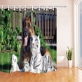 thumbnail image 1 of WOPOP Animals Friendship Dog with Tiger Family in the Garden Polyester Fabric Bath Curtain, Bathroom Shower Curtain 66x72 inches, 1 of 1