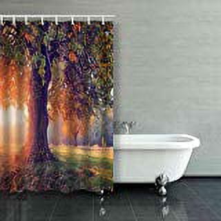 WOPOP Autumn Landscape With Tree In Sunlight Shower Curtain Polyester Bathroom Curtain 60x72 inches