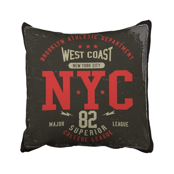WOPOP Badge Vintage Varsity Graphics And Emblem With Grunge Athletic Campus College Insignia Pillowcase Cover 18x18 inch