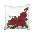 thumbnail image 1 of WOPOP Beautiful Bouquet With Three Red Roses And Leaves Floral Arrangement And Of The Wedding Pillowcase Throw Pillow Cover Case 18x18 inches, 1 of 2
