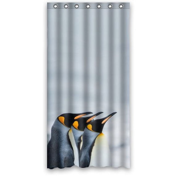 WOPOP Beautiful Three Penguins Look Sky Waterproof Bathroom Fabric Shower Curtain 36x72 inches