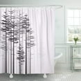 thumbnail image 1 of WOPOP Black Abstract Trees Landscape with Forest White Pine Silhouette Drawing Branch Eco Polyester Shower Curtain Bathroom Decor 66x72 inches, 1 of 3