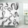 thumbnail image 1 of WOPOP Black Giant Tentacle Illustrations White Octopus Alien Hand Drawn Monster Sea Squid Shower Curtain 60x72 inch, 1 of 1