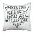 thumbnail image 1 of WOPOP Black Royal Vintage Casino Design Grange Stamp Creative Poker Emblem White Flush Gamble Pillowcase Cover 16x16 inch, 1 of 1