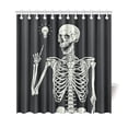 thumbnail image 1 of WOPOP Black and White Shower Curtain, Human Skeleton Skull Polyester Fabric Shower Curtain Bathroom Sets 66x72 Inches, 1 of 3