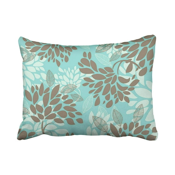 WOPOP Brown Aqua Blue Green Florals Mix Match Pillowcase 20x30 inch