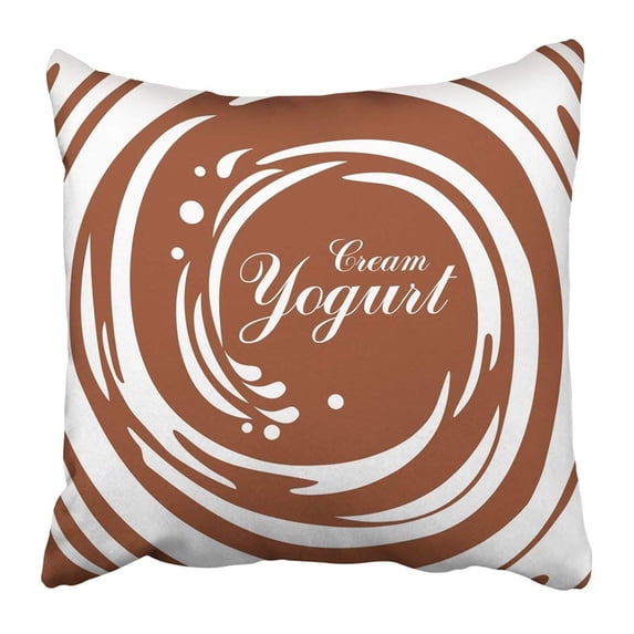WOPOP Brown Creamy Cream Yogurt Chocolate Swirl White Coffee Pillowcase 18x18 inch
