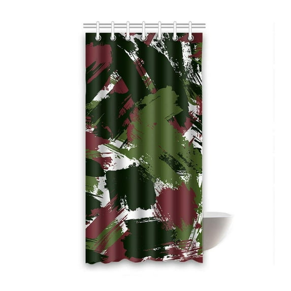 WOPOP Camouflage Waterproof Polyester Bathroom Shower Curtain 36x72 Inches