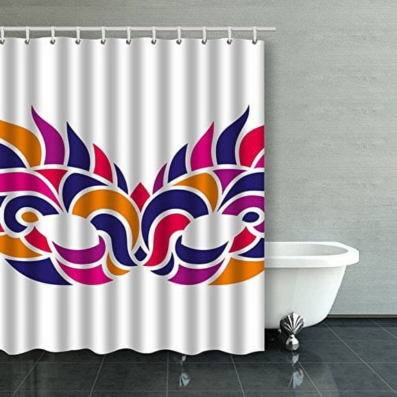 WOPOP Carnival Mask Bright Colors Carnival Mask Shower Curtain Bathroom Curtain 60x72 inches