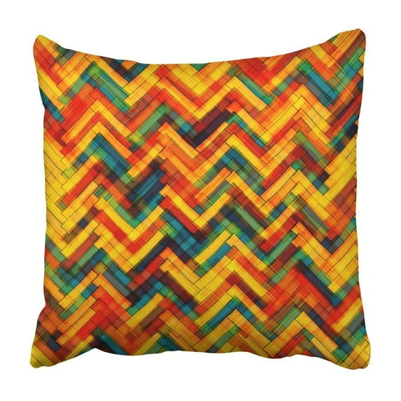 WOPOP Colorful Creative Abstract Painting Grunge Wall Dimensional Endless Floor Geometric Pillowcase Cover 20x20 inch