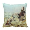 thumbnail image 1 of WOPOP Cowgirl Vintage Western Cowboy Roping Steer Rodeo Pillowcase Cushion Cover 20x20 inches, 1 of 1
