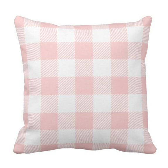 WOPOP Cute Chic Pink Preppy Buffalo Check Plaid Modern Pillowcase Cushion Cover 18x18 inches
